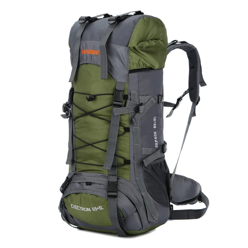 Бренд Aeroline,, 70Л, мужской спортивный рюкзак для путешествий, большая вместительность, женская сумка для альпинизма, водонепроницаемый рюкзак - Цвет: Green