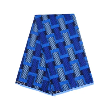 

blue african ankara polyester wax print fabric 2020 new design nigerian ghana veritable wax fabric for sewing dress