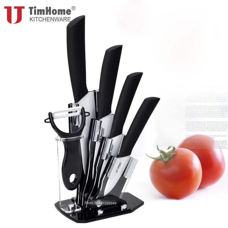Ceramic Knife Set 3'4'5'6' Kitchen Knives With Holder Meat Cutter Colorful Timhome Hot Sale