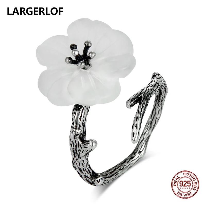 

LARGERLOF Ring Silver 925 Women Crystal Ring Handmade silver 925 Jewelry Vintage Ring Sterling Silver 925 RG45100