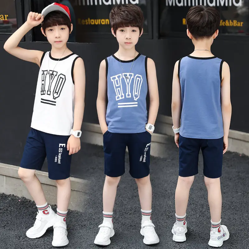 2pcs Set Toddler boy summer Cotton Sport Clothes Child's Basketball Uniform Baby Kids boys clothes set outfit set infantil