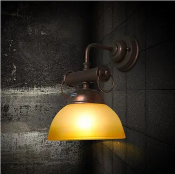 

Antique Loft Style Vintage LED Wall Light Fixtures Iron Glass Lampshade Wall Sconce For Bedside Wall Lamp Indoor Lighting