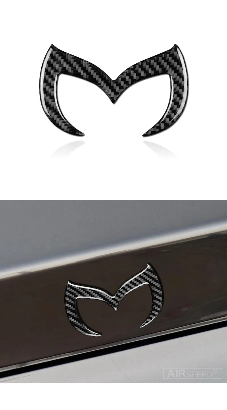 Mazda 3 Mazda 6 CX-5 CX-3 Axela Atenza Accessories Carbon Fiber Car Emblem Logo Tail Car Sticker Decals Car Styling (2)