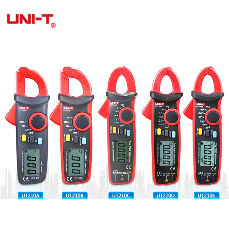 

UNI-T UT210A/B/C/D/E Mini Digital Clamp Meters AC/DC Current Voltage True RMS Auto Range VFC Capacitance Non Contact Multimeter