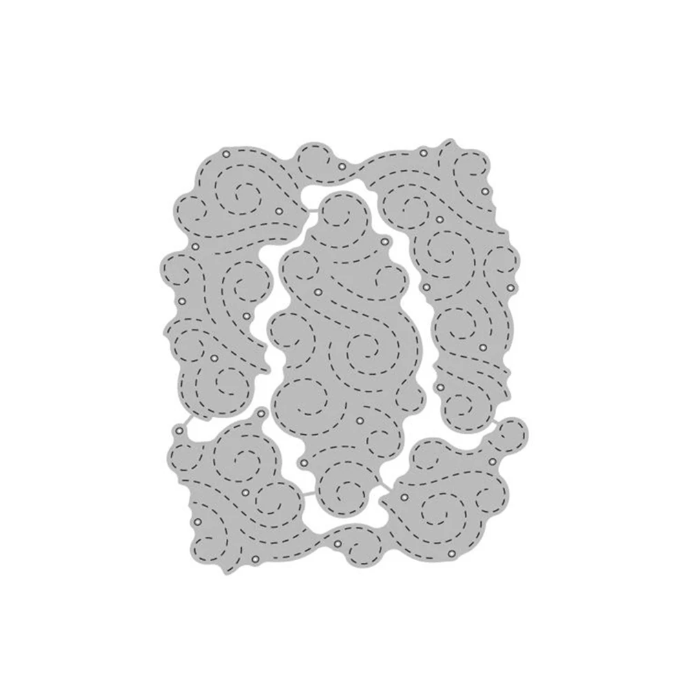 

Swovo Moire Printed Pattern Metal Cutting Dies and Clear Stamps for Craft Card Making for Scrapbooking Embossing 119*100MM