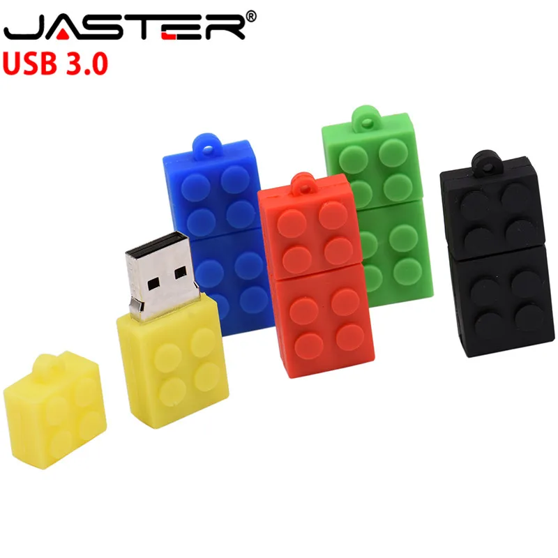JASTER USB 3 0 милые строительные блоки флэш накопитель милый мультяшный Флешка 4 Гб 64