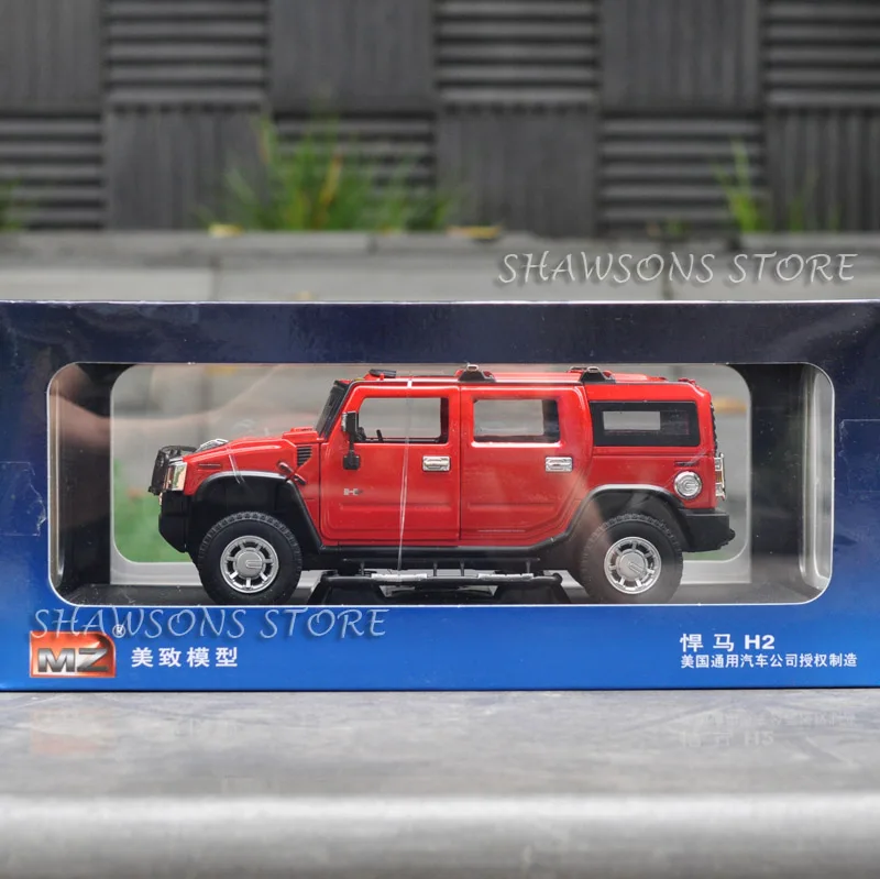 Литая модель автомобиля игрушки 1:24 для HUMMER H2 SUV автомобиль Реплика коллекция - Цвет: Red in Box