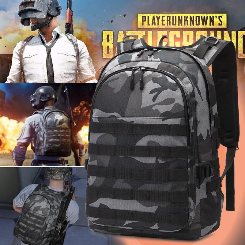

PUBG Battlegrounds Backpack Anti Theft Tactical Backpacks Mens Women Outdoor 17.3 Inch Laptop USB Military Army Bag Back Pack