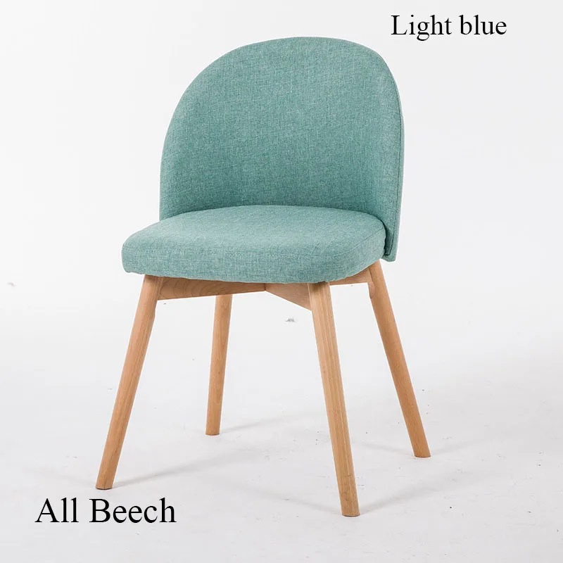Мебель из массива дерева, ресторан, применимый к стульям, Скандинавская Повседневная ткань, Situ к задней части минималистического кресла для встреч - Цвет: All Beech Blue3