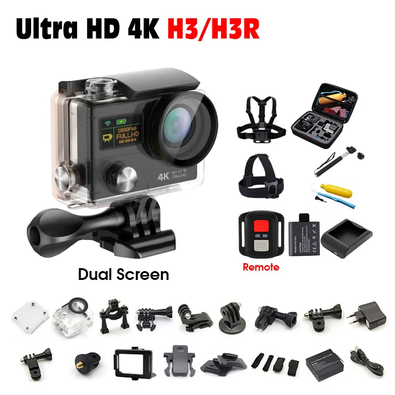Buy Cheap 4k EKEN H3R H3 Action camera Ultra HD Video Sports Camera 170D Wide Angle Dual Screen Remote Control Go sj waterproof pro Yi cam