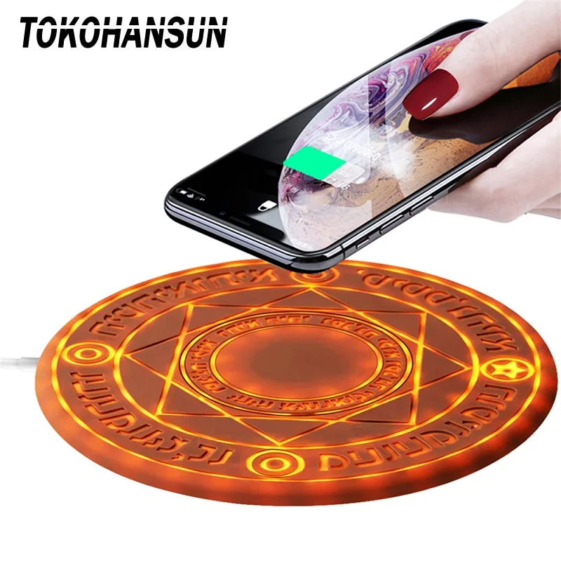 

New Comic Magic Array Wireless Charger 10W Magic Circle Qi Wireless Universal Fast Charger Charging Pad with Box Dropship