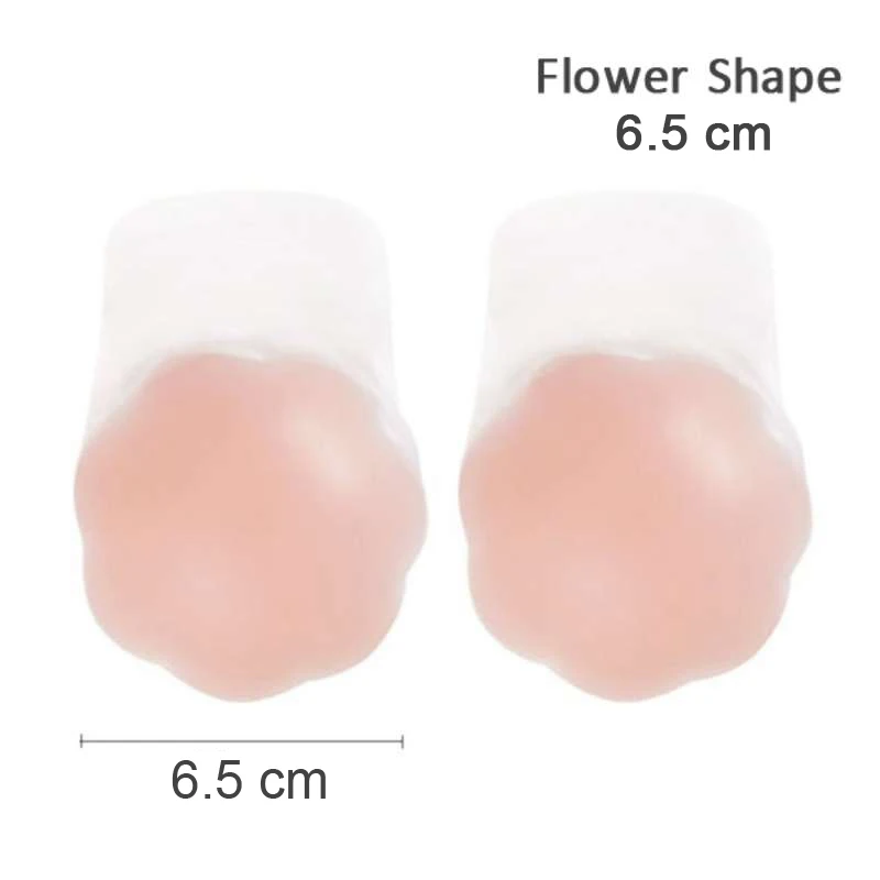 

Women Silicone Breast Petal Adhesive Push Breast Nipple Cover Pasties Bra Invisible Sticker Bras Backless Strapless Reusable Bra