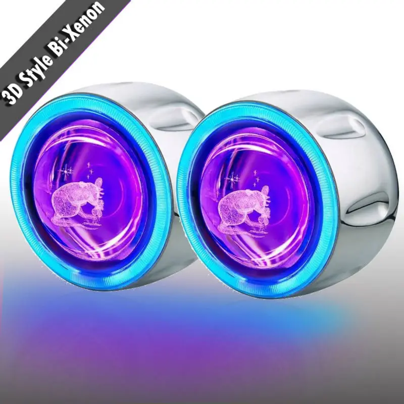 New style 3D bi xenon 3 inch angel eye projector lens light hid xenon