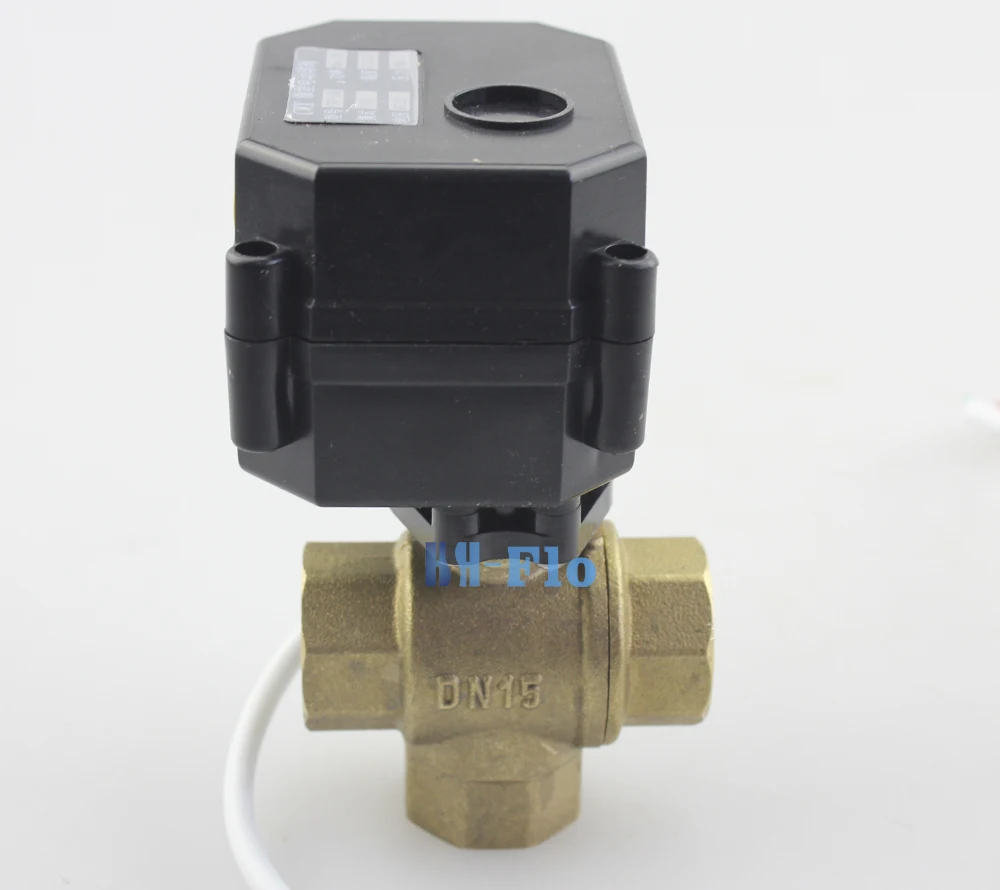 3 Way 1/" DN15 12 V/24VDC латунь нормально закрытый/положение отзывы моторизованный электрический шаровой кран