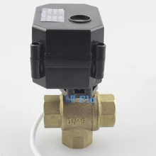 3 Way 1/" DN15 12 V/24VDC латунь нормально закрытый/положение отзывы моторизованный электрический шаровой кран