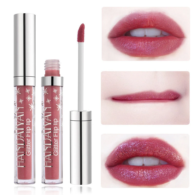 Luckyfine Vampire Shiny Lip Gloss Lipstick Diamond Pearl Non stick Cup