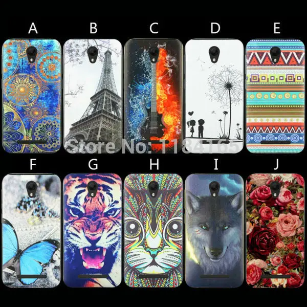 Модный мягкий ТПУ чехол с разноцветными узорами для MTC Smart Start 3 гелевый Чехол