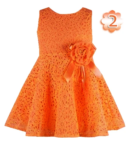 От 0 до 2 лет, подарок, летний кружевной жилет платье для девочек Хлопковое платье для маленьких девочек детская одежда детская праздничная одежда для девочек - Цвет: Orange