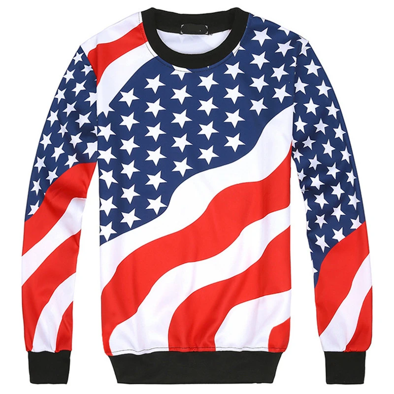 Новинка, Harajuku, костюм с 3d американским флагом, штаны и толстовка с принтом звезд и полос, комплект из 2 предметов, мужские/женские спортивные штаны R2391