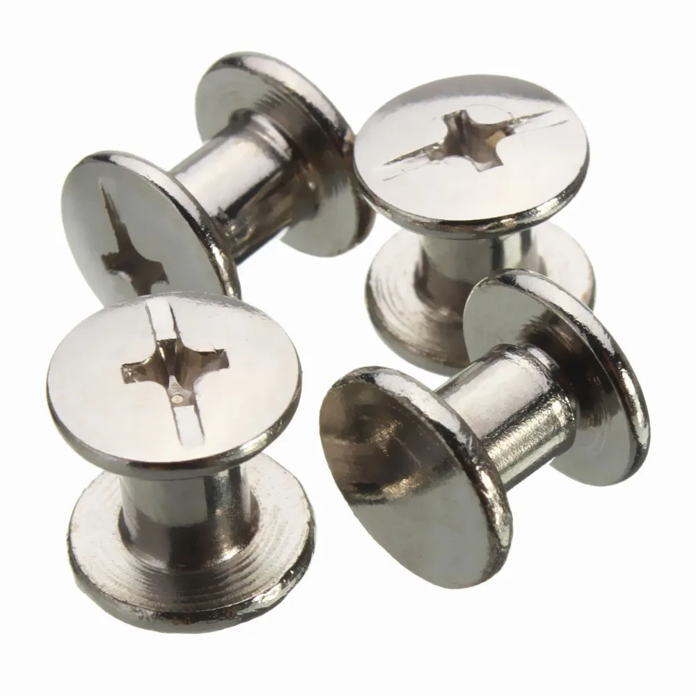 

30Pcs Nickel Binding Chicago Screws Nail Rivets Photo Album Leather Craft 5x6mm