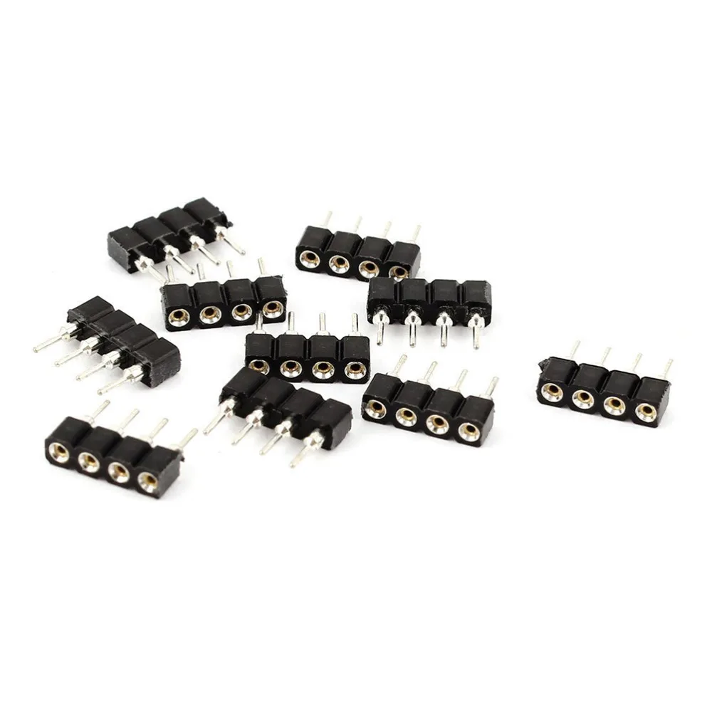 

20Pcs 4 Pin 10mm LED Splitter Cable LED Strip Connector for 5050 RGB LED Light Strips Female to Male LED Connectors