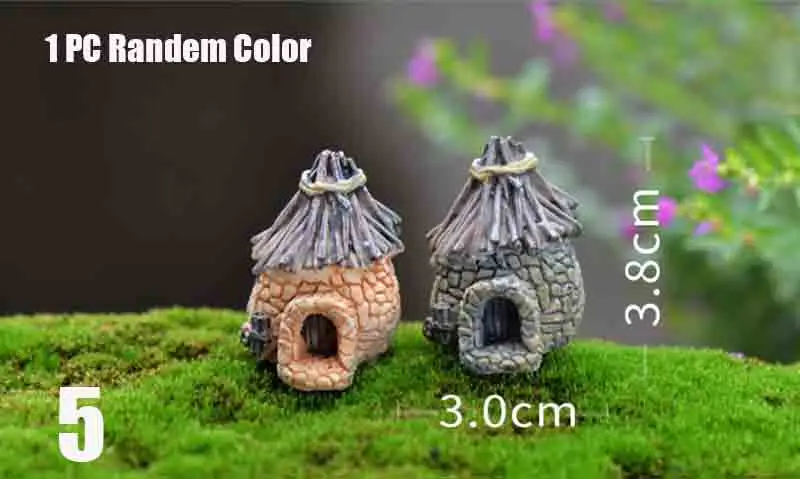 1 шт. 9 стиль мини маленькие домики Сказочный Сад миниатюры DIY орнамент украшения статуэтки, микро пейзаж - Цвет: Сливовый