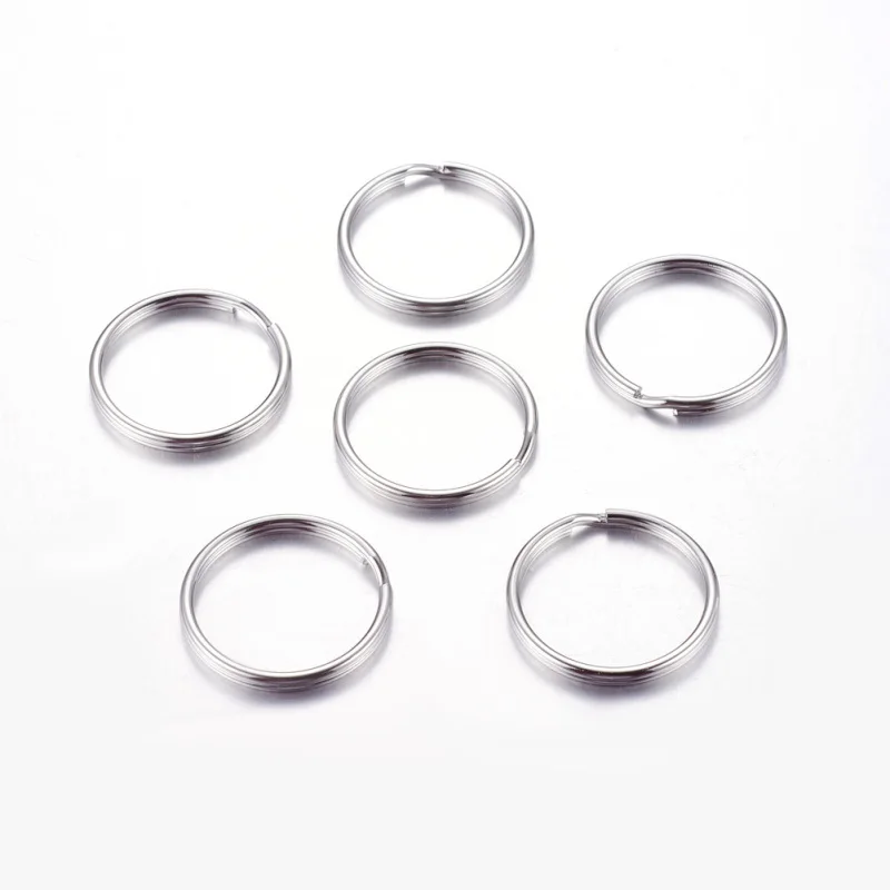 Stainless steel closed ring key ring Keychain jewelry accessories  size 3mm-10mm 