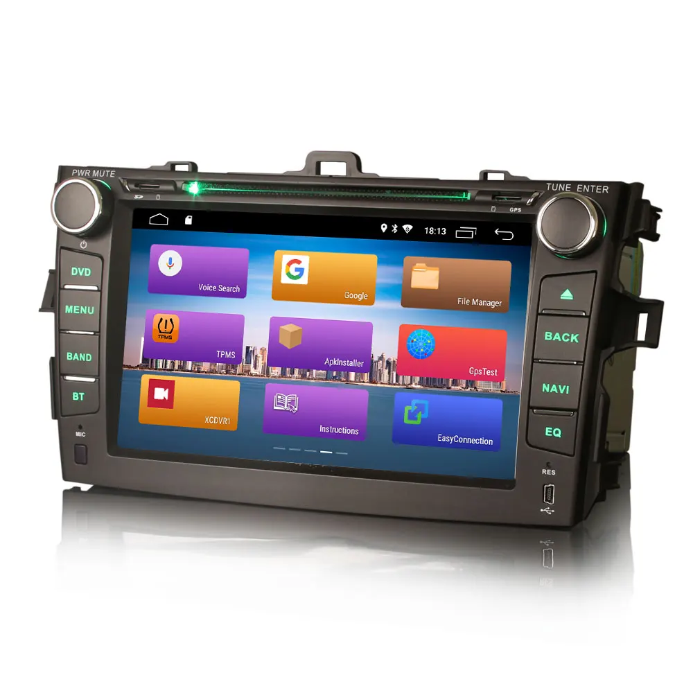 Clearance 8" Android 9.0 OS Car DVD Multimedia Navigation GPS Radio for Toyota Corolla 2007 2008 2009 2010 2011 with 3G/4G Dongle Support 5