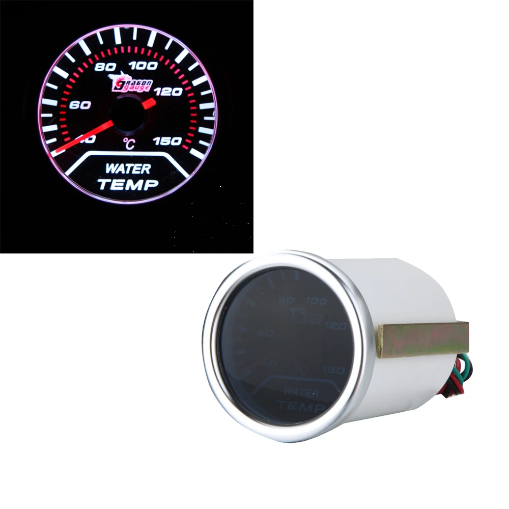 2016 New Standard 2" 52mm White LED Display Water Temp Gauge Car