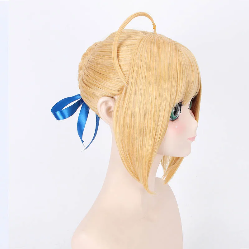 Coshome Fate Stay Night Saber Cosplay Wigs Costumes Sailor Uniforms Women Dress Halloween Party Clothing Set (12)