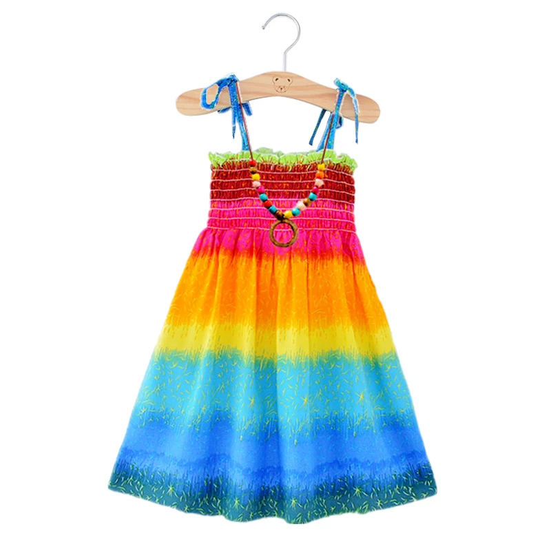 rainbow little girl dress