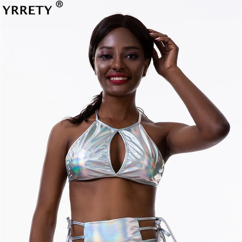 

YRRETY Sexy Women Summer Sleeveless Crop Top Backless Female Vests Slim Top Femme Hollow Out Ladies Tops Sexy Halter Tees Top