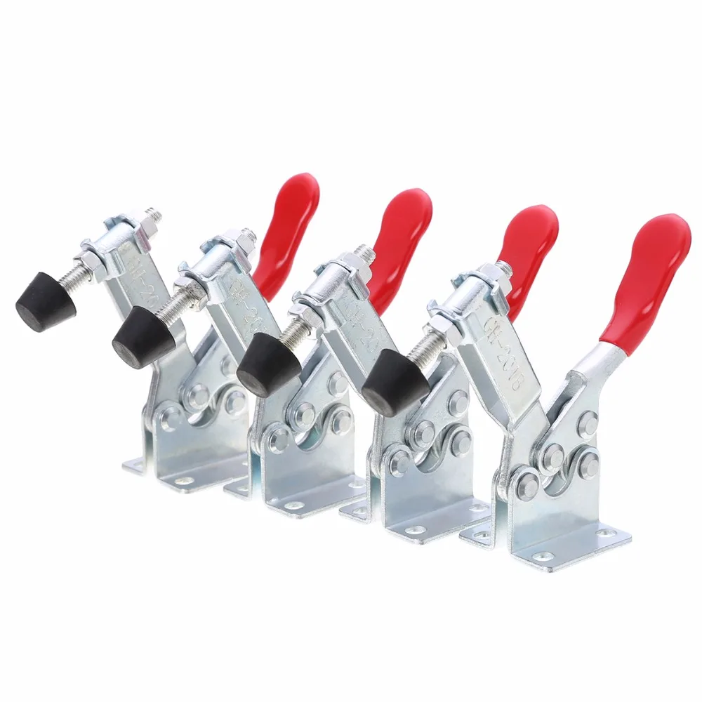 4pcs Heavy Duty Horizontal Toggle Clamp Holding Capacity 90Kg Metal Quick Release Tool GH-201B