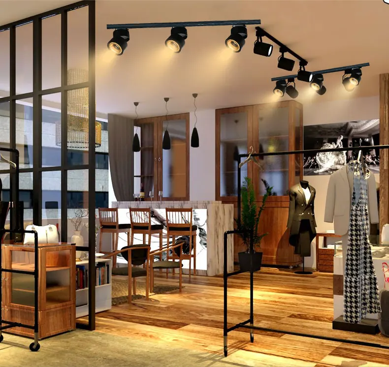 COB LED Track Light 4 Wires 3 Phase LED Rail Lamps 360 Degree Rotatable LED Track Lighting for Home Stores Shop (24)