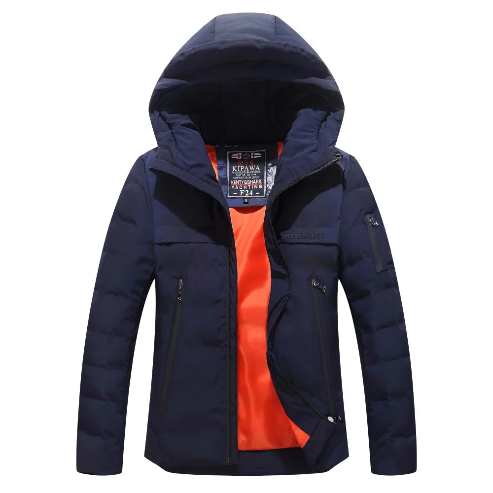 

New Winter Sharked Jacket Men Warm Causal Parkas Cotton Banded Collar Winter Jacket Male Padded Overcoat Outerwear Plus Size 4XL