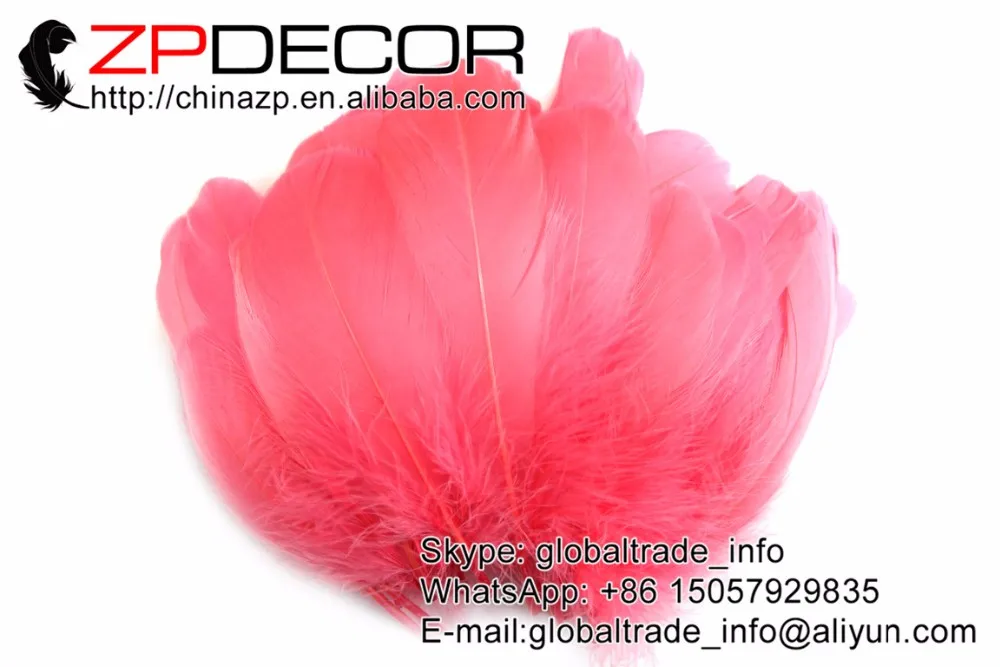 peach pink goose feather soft goose coquille feathers (4)