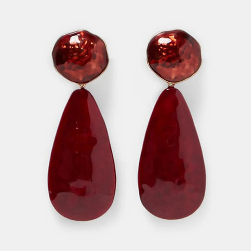 HTB1WjeCP4naK1RjSZFtq6zC2VXaI - Ztech Red Pendant Za Earrings 2019 Handmade Resin Flower Crystal Beads Statement Bridal Earring Party Dangle Drop Earrings Gift