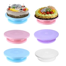 28 см пластиковый поворотный стол для торта вращающийся Противоскользящий виниловый стол для украшения торта вращающийся стол для торта круглая подставка для торта кухонные инструменты для выпечки