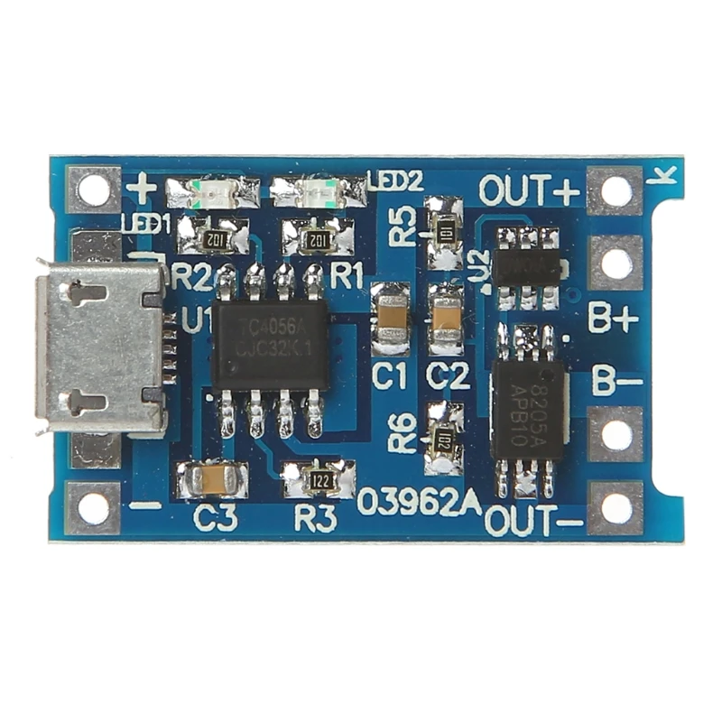 

Micro USB 5V 1A 18650 Lithium Battery Charger Module Charging Board With for Protection Dual Functions 1A Li-ion