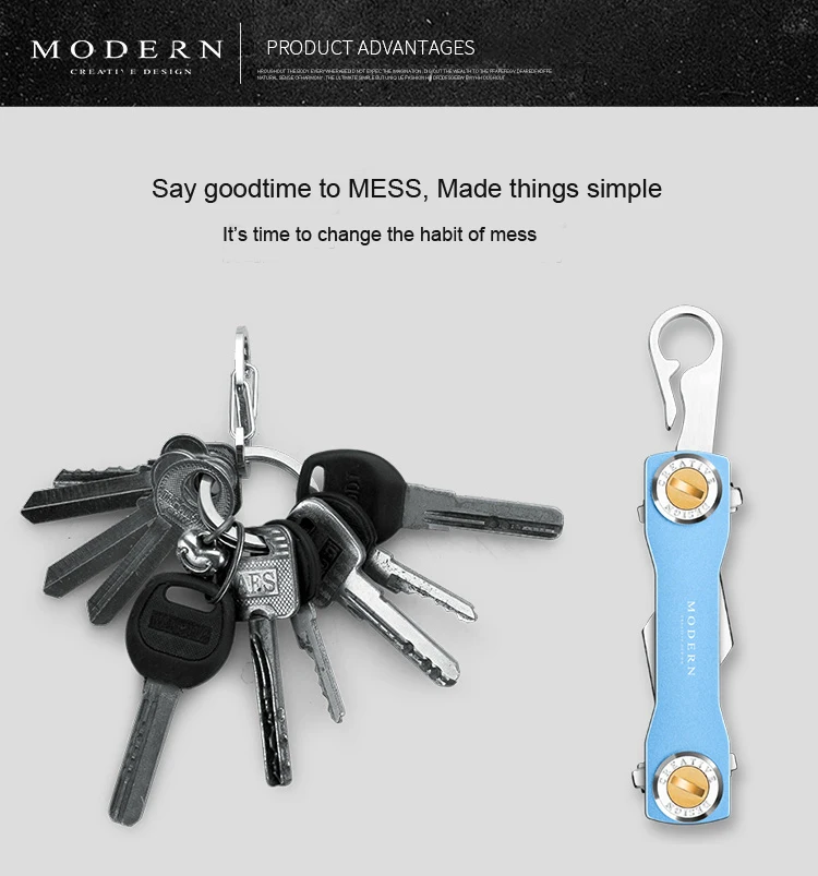 Брендовый алюминиевый ключ Умный кошелек DIY брелок EDC Карманный держатель для ключей органайзер для ключей-современный