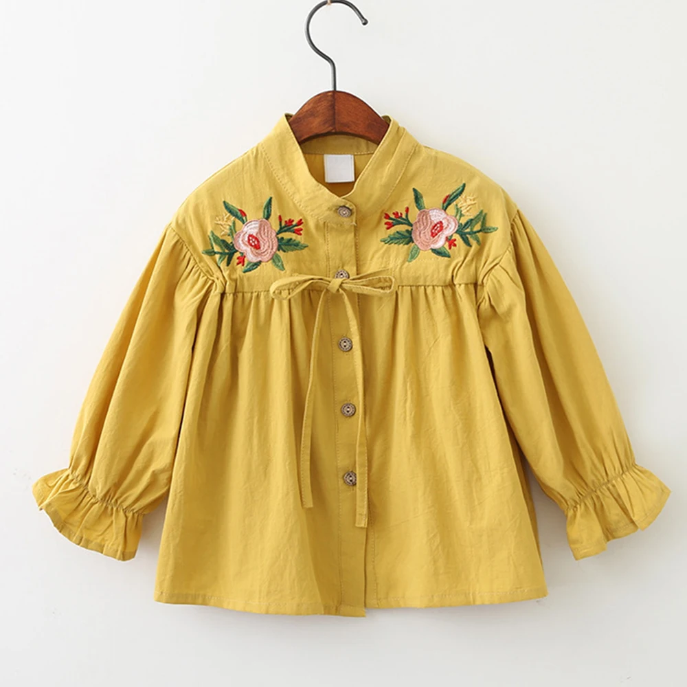 

Babyinstar 3-10 Years Old Girls Blouses Long Sleeve with Embroidery Children Clothing Spring Autumn Tops Clothe For Child Girls