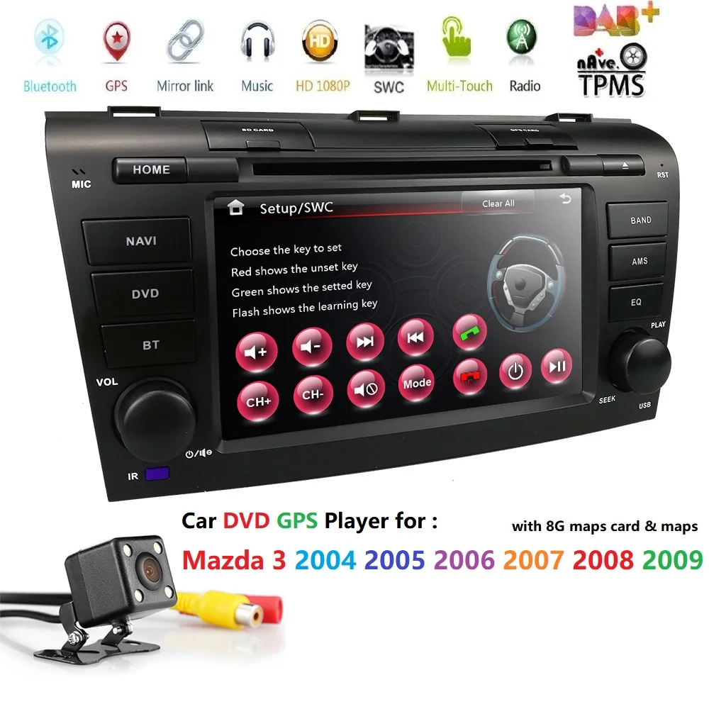 DVD CD Player for Mazda3 2004 09AM/FM Radio USB SD iPhone SD 1080P AV
