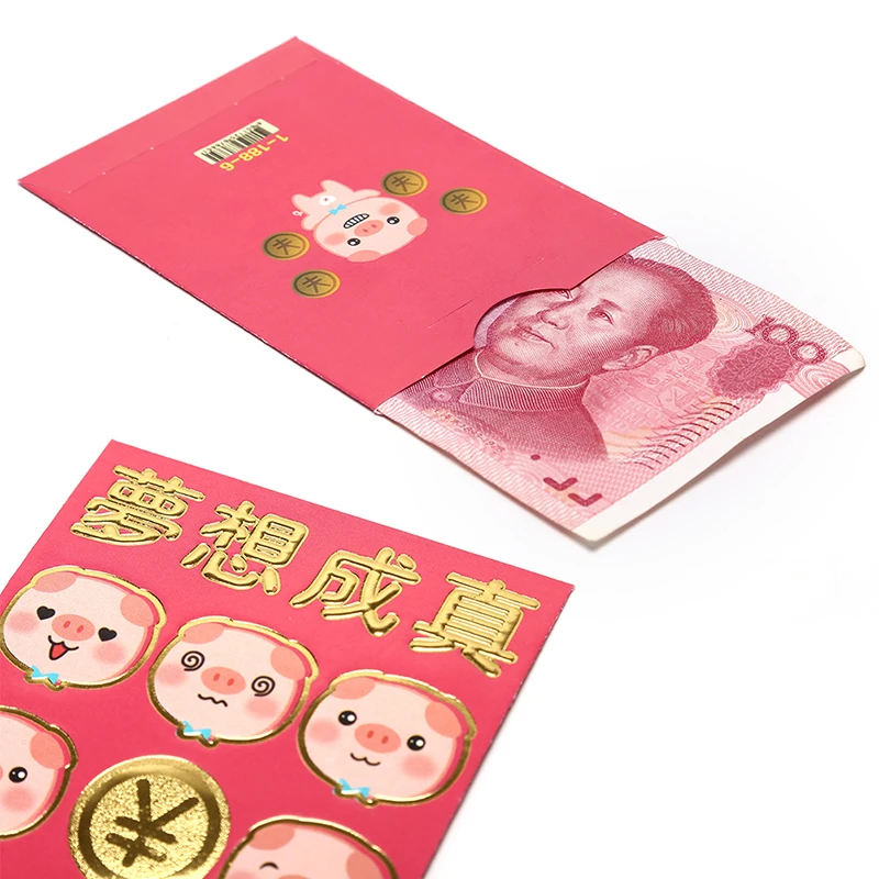 6 шт./упак. красный конверт для заполнения денег китайская традиция Hongbao подарок на Новый год свадьба красный конверт подарок