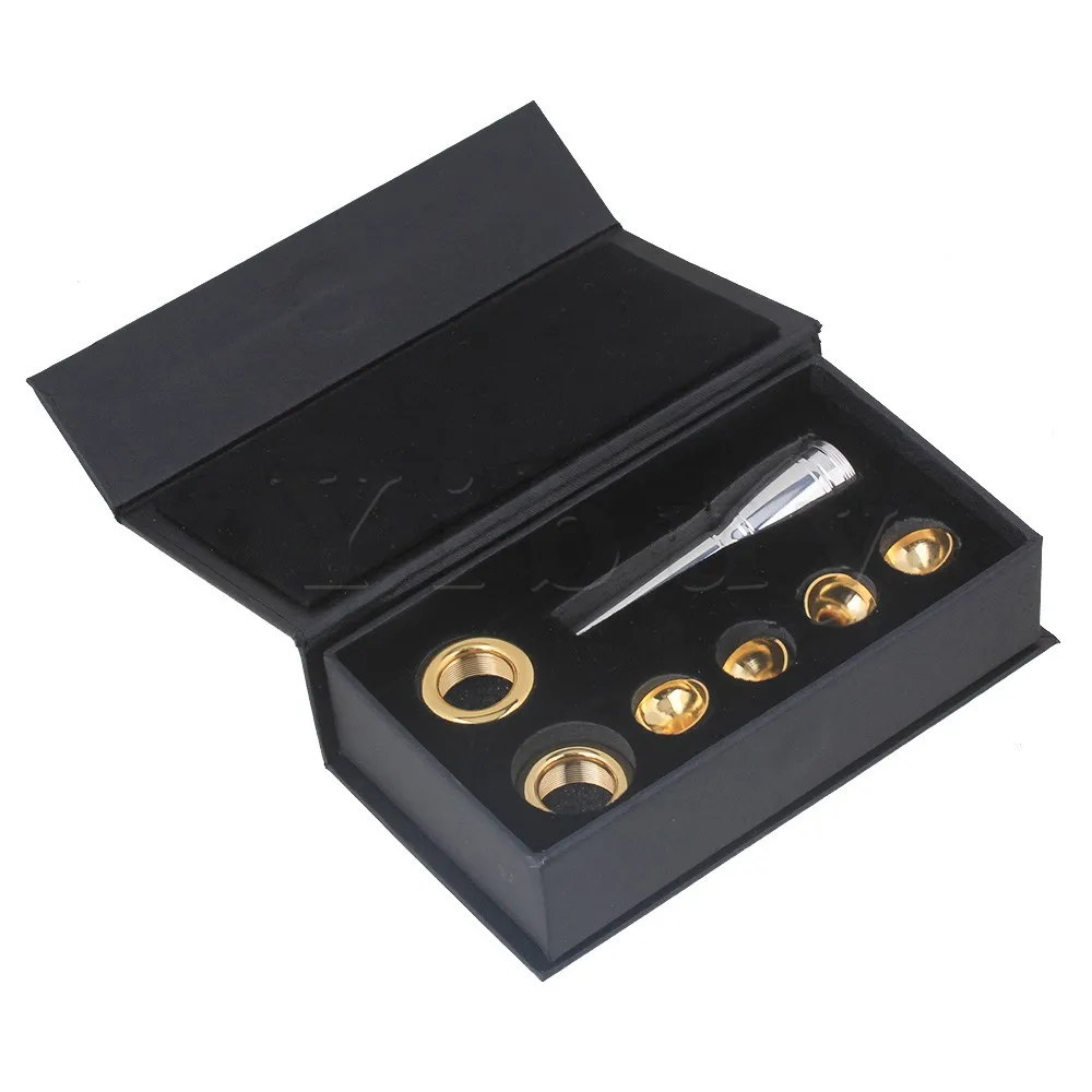 

Yibuy Brass Professional 2 Golden Heads & 4 Cups & Mouthpiece for Trumpet