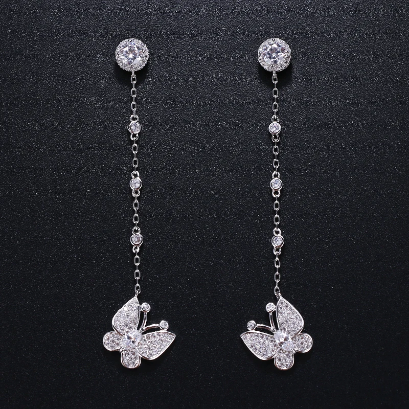 

Emmaya AAA+ Cubic Zircon Butterfly Long Earrings piercing Cubic Zircon jewelry Brincos Boucle D'oreille Oorbellen Gift