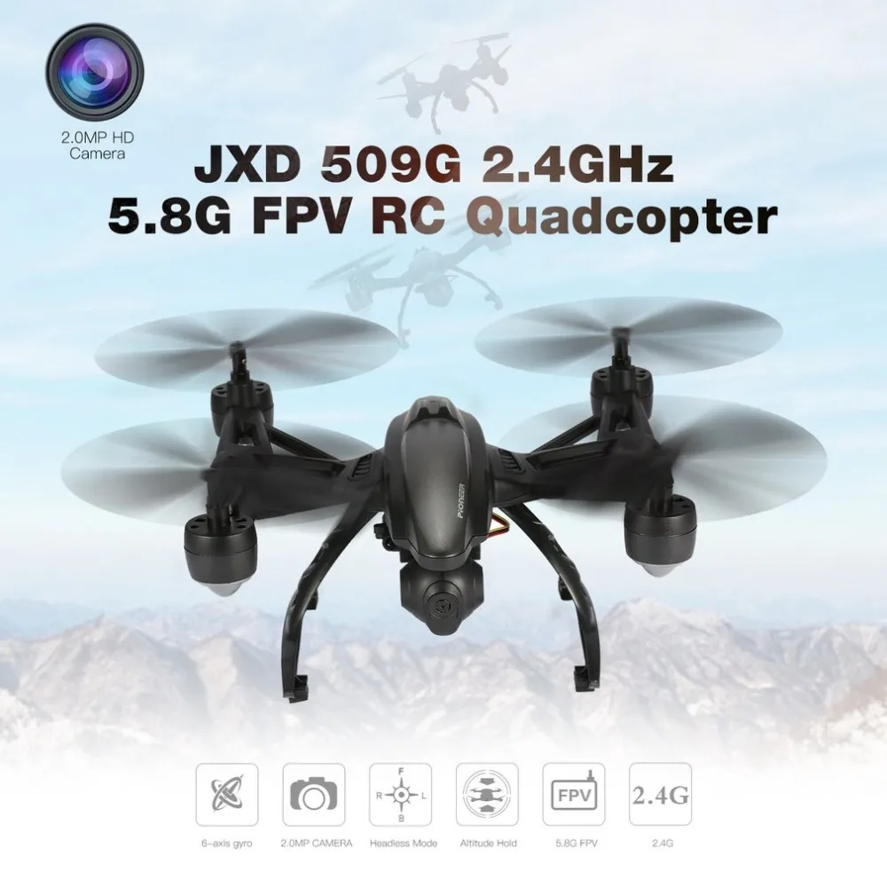 

JXD 509G 2.4GHz Mini Drone 5.8G FPV RC Quadcopter with 2.0MP HD Camera Headless Mode Built-in Height Locking Flight RC Mode