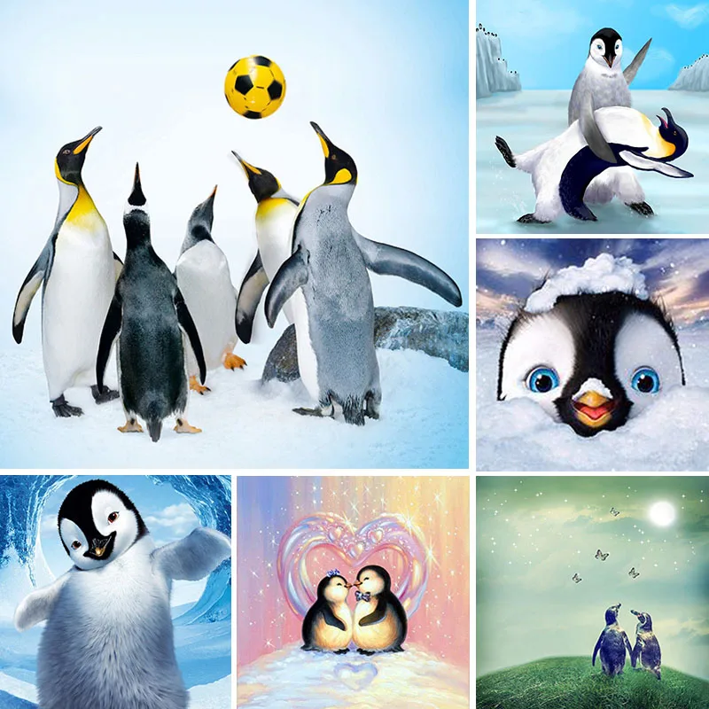 

Full Drill 5d Diy Diamond Painting Penguin Animal Diamant Painting Iceberg Cartoon Diamond Embroidery Soccer Art Home Decor X48