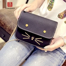 Frauen flap bag kleine nette maus big eye taschen leder handtaschen kupplung süße katze mädchen haspe pailletten bolsa frauen messenger taschen