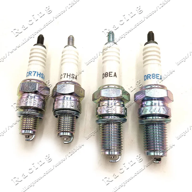 

SPARK PLUG CR7SHA #4549 C7HSA #4629 D8EA #2120 DR8EA #7162 For NGK 4 stroke Engine, Dirt Pit Bike, ATV, motocross