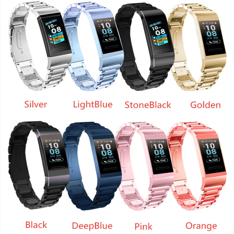 

Stainless Metal Wrist Strap For Huawei Honor Band 3 Smart Bracelet Three Beads Watch Band For Huawei Honor Band 3